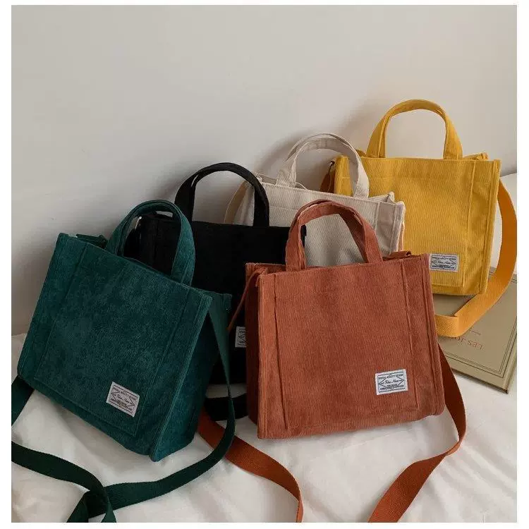 2025新款灯芯绒小方包韩版潮流时尚百搭手提包简约风格百搭斜挎包