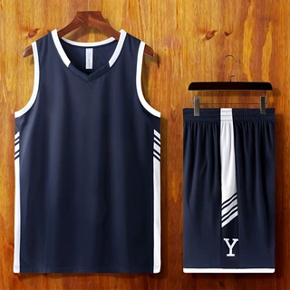 夏季篮球服套装男休闲无袖运动服跑步健身衣服冰丝背心短裤两件套