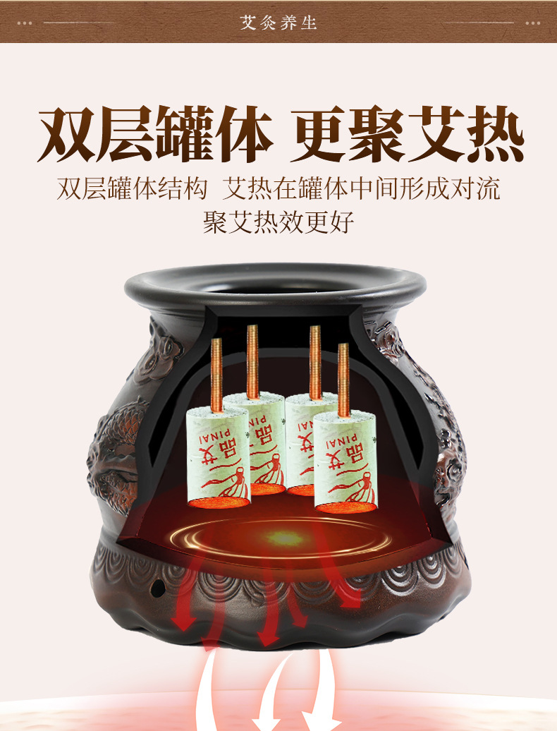 Double-Layer Lotus Moxa Cupping Jar Bian Stone Guasha Massage Tool Full Body Moxibustion Device Home Use 500g Gift Set quality and texture
