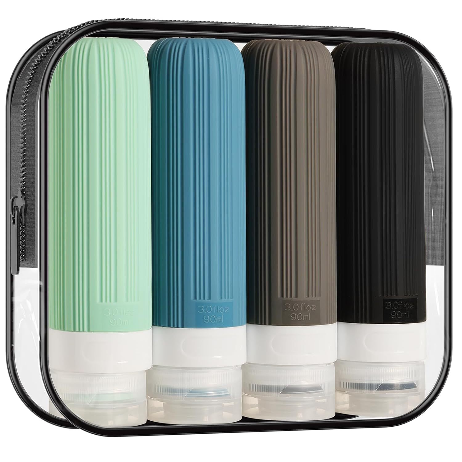Traje de sub-botella de silicona 90mL de viaje portátil sub-embalaje de viaje de silicona sub-botella en stock