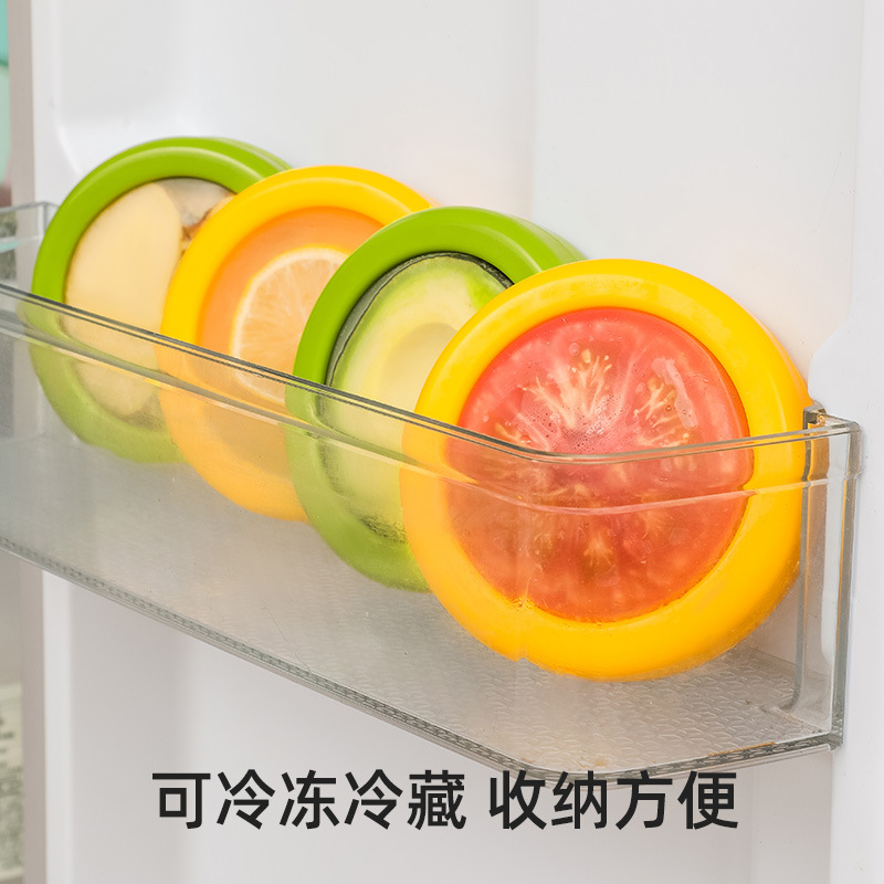 Caja de almacenamiento para refrigerador con tapa transparente, ideal para frutas y verduras como limón, aguacate, tomate y cebolla