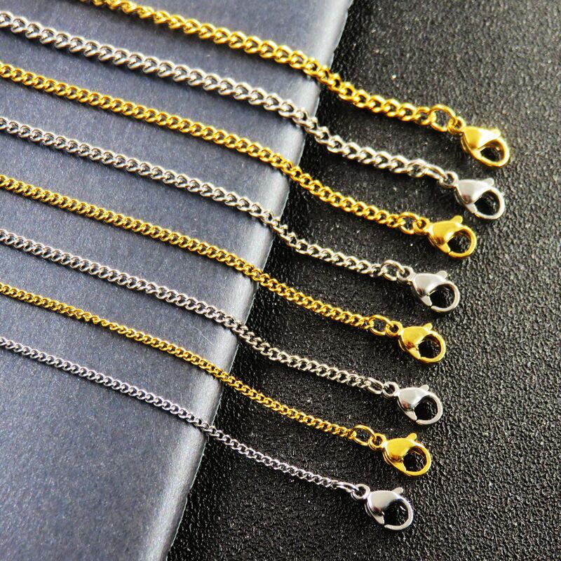 Gold Stainless Steel Side Chain Women's Necklace Titanium Steel Twist Chain Jewelry with Chain Versatile Chain Pendant Accessories Export