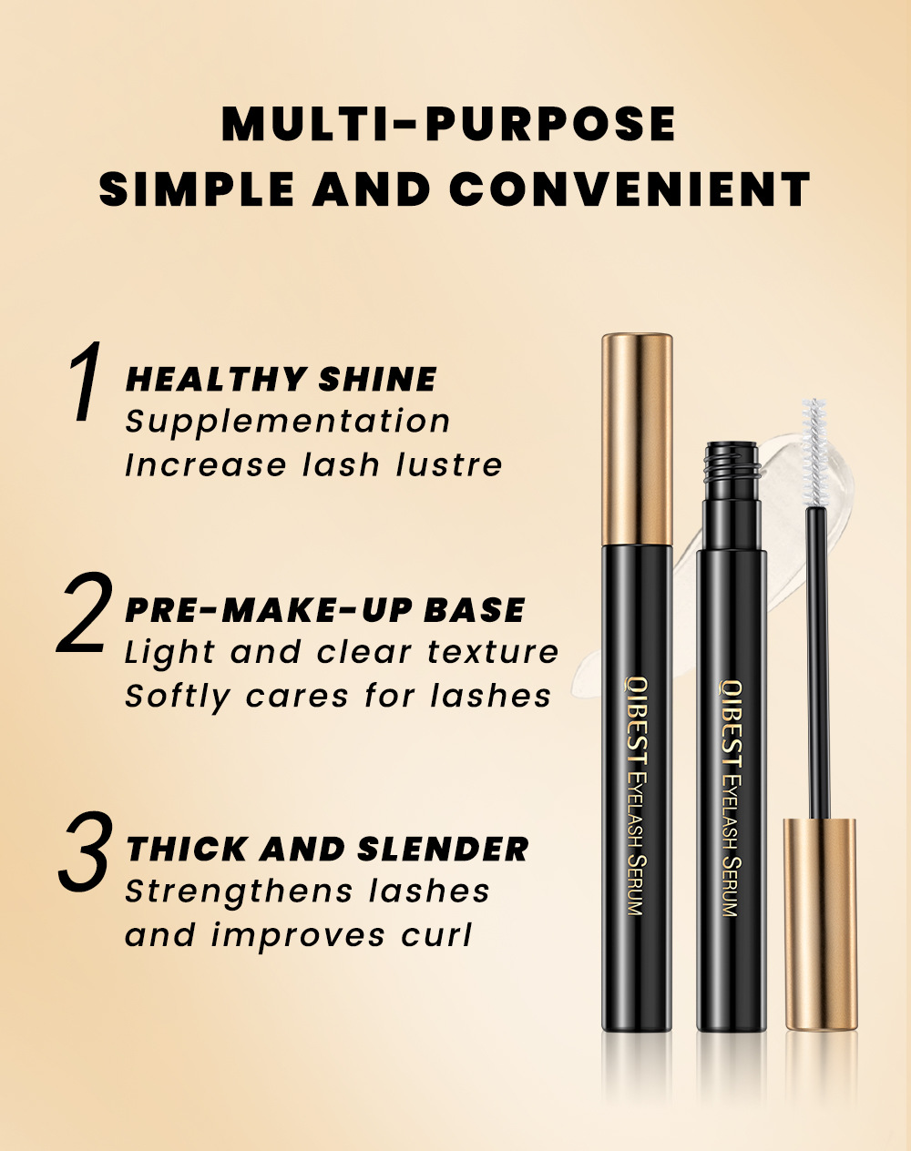 QIBEST Eyebrow and Eye Makeup Set is waterproof, sweat-proof, and does not easily smudge. It offers long-lasting, natural, and three-dimensional eye makeup undefined