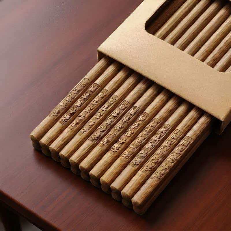 【Deep High-Temperature Carbonization】Nan Bamboo Chopsticks, High-End Household Chopsticks Made of Nan Bamboo, No Paint, No Wax, Not Prone to Mold, Easy to Clean