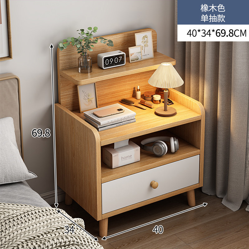 Mesa de cabecera de alquiler simple dormitorio doméstico de lujo mesa de cabecera pequeña con cajón armario