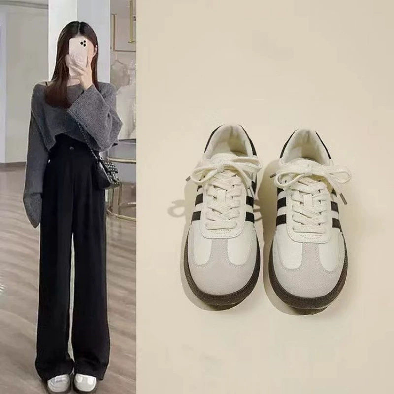 Нишевые немецкие кроссовки для женщин, весна и лето 2025, новый стиль, белые туфли Forrest Gump, женская обувь на мягкой подошве, повседневные спортивные кроссовки на плоской подошве