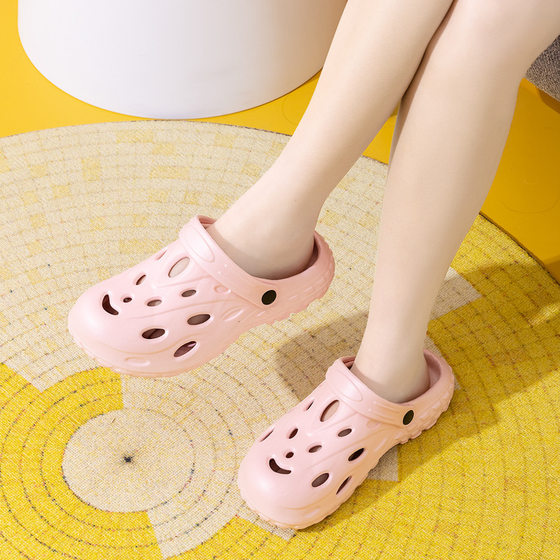 Qida Shun New Fashionable Men's and Women's Hole Shoes Summer Beach Shoes Couple's Dual-Use Sandals Ventilated Baotou Garden Shoes
