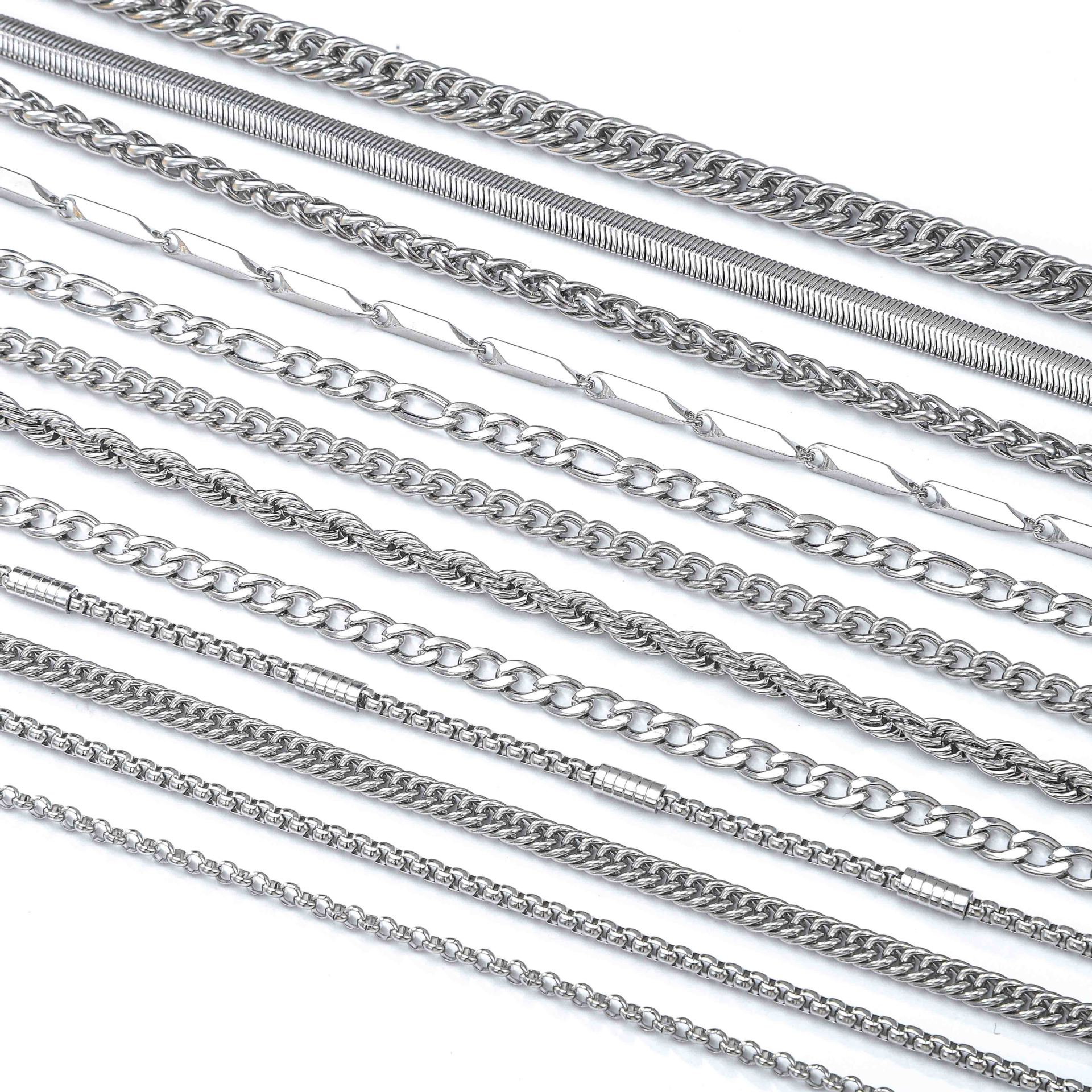 Men's Cuban Chain Bracelet Set Stainless Steel Fashion Jewelry_voghion.com