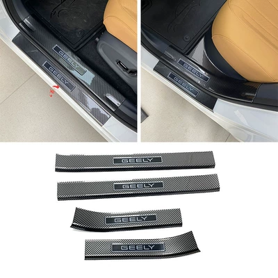 Dekorativ pedal başlıqları Em-I Threshold Strip Modification - 4-pieces-of-outer-threshold-abs-carbon-fiber-texture-for-geely-ex5-em-i