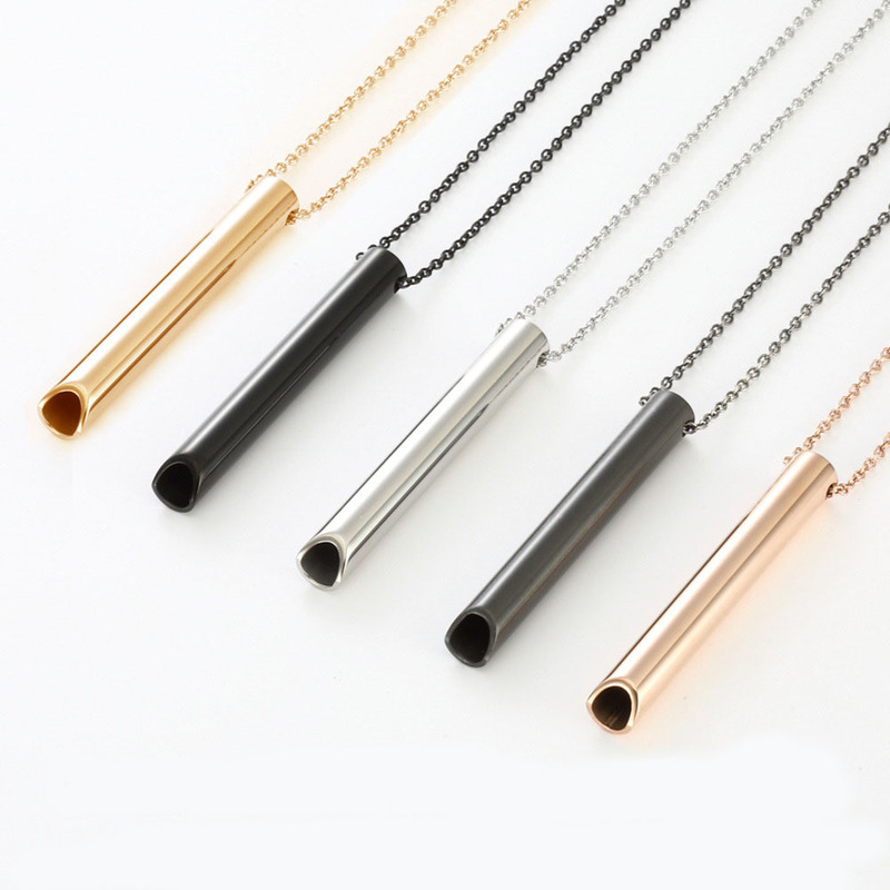 Cross-Border Personalized Three-Dimensional Shift Stress Relief Breathing Necklace Stainless Steel Adjustable Breathing Whistle Necklace Cross-Border Personalized Three-Dimensional Shift Stress Relief Breathing Necklace Stainless Steel Adjustable Breathing Whistle Necklace