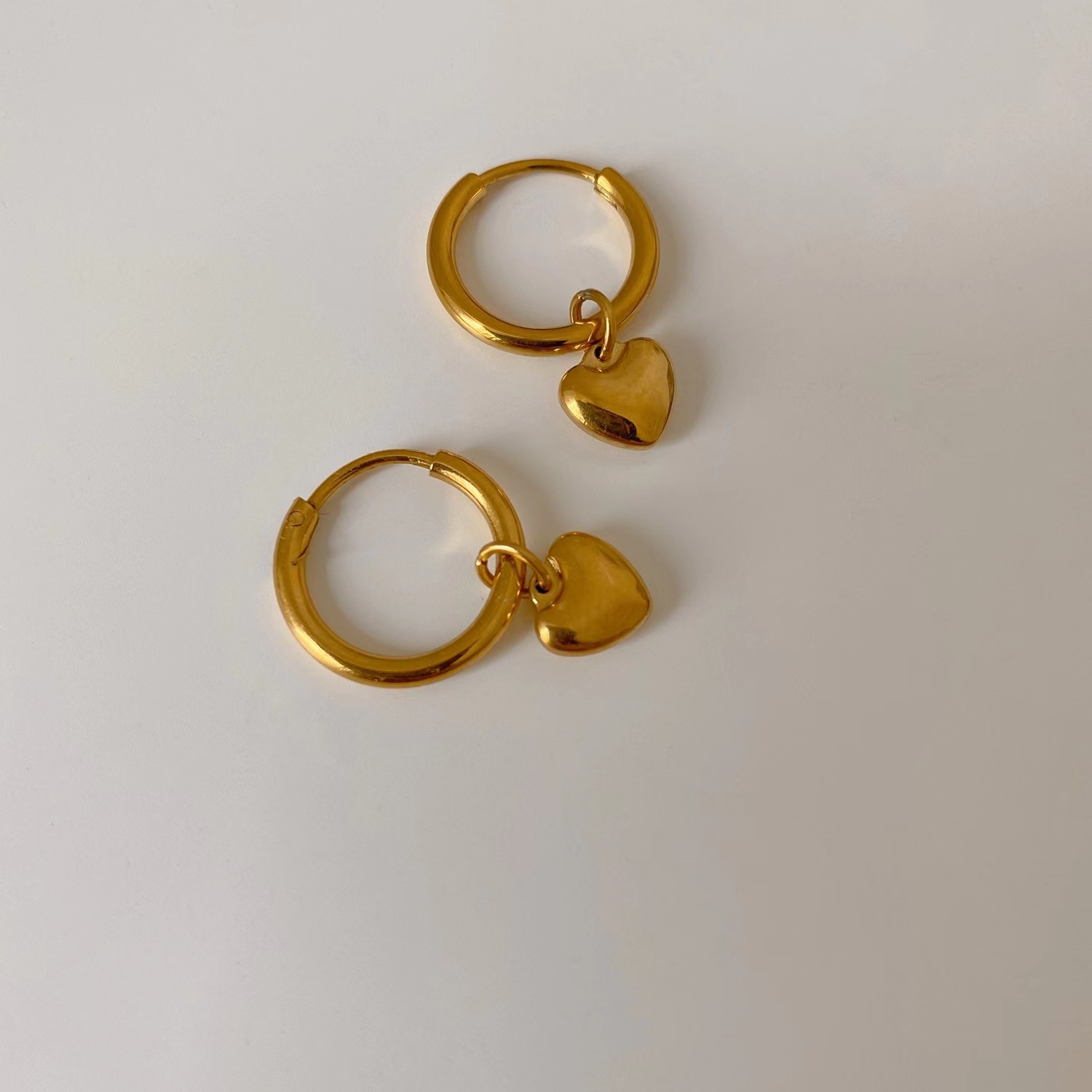Heart Shape Pattern Women'S Gender 1 Pair Fashion Heart Shape Plating 304 Stainless Steel 18K Gold Plated Stainless Steel Earrings