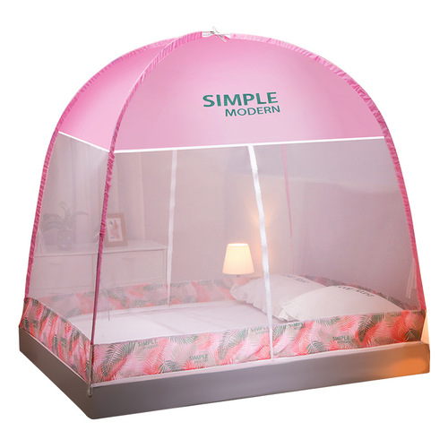Factory direct supply, installation-free double-door yurt mosquito net, foldable children's anti-fall, thickened and encrypted 1.51.8 meters