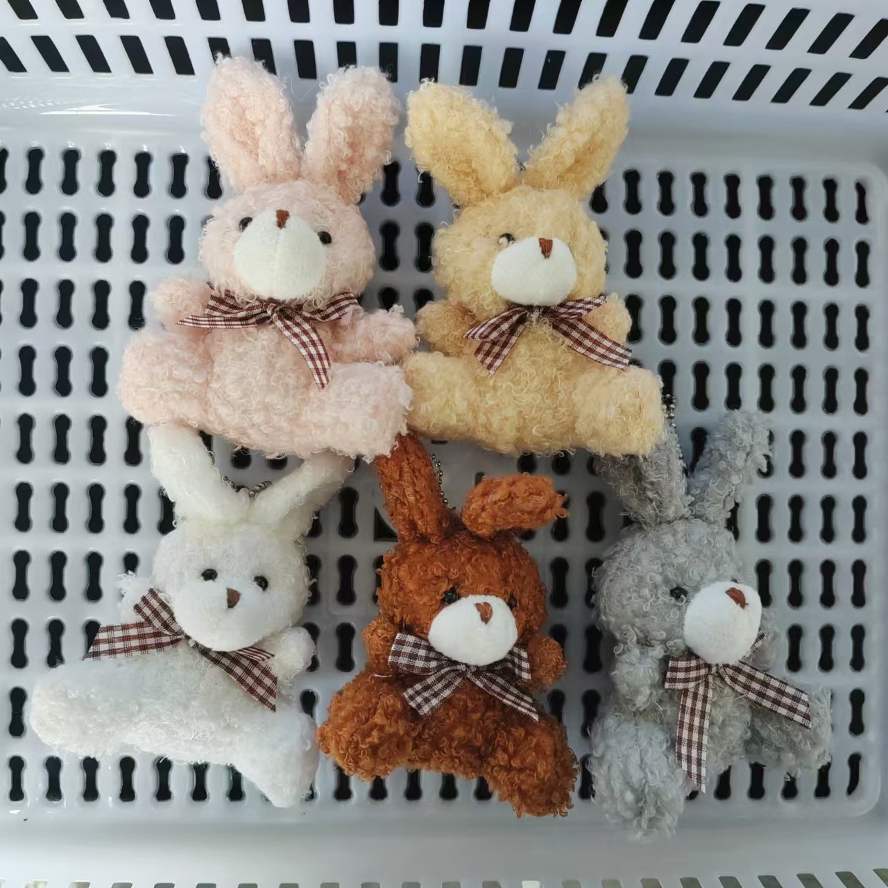 小兔子挂件毛绒公仔新款泰迪绒毛绒玩具背包钥匙扣挂件包饰品批发