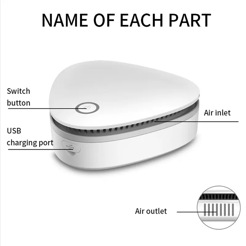 跨境臭氧消毒器衣柜鞋柜厕所冰箱除味器家用便携式车载空气净化器