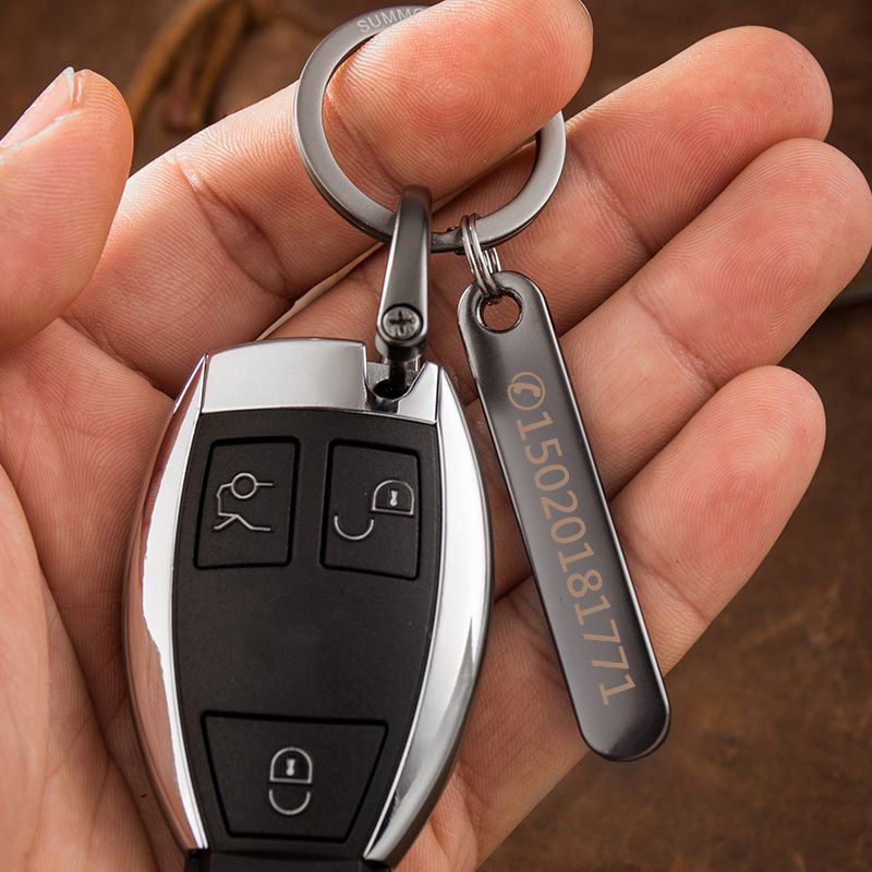 [Tarjeta de letras] Número de letras anti-perdido personalizado llavero de marca anillo de cadena de coche personalizado creativo adornos de pareja