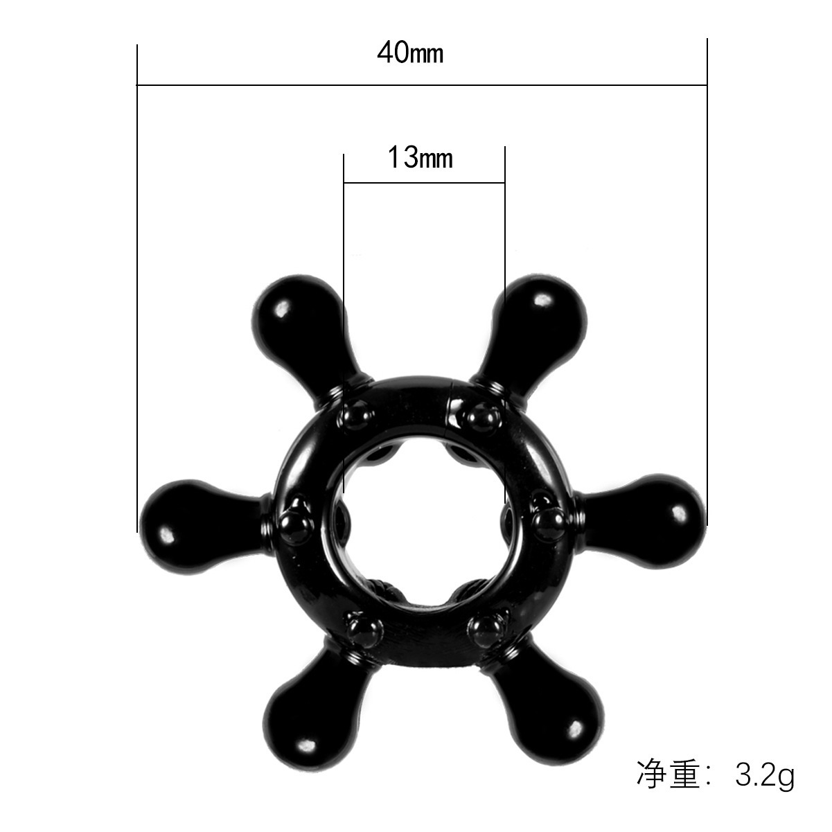 Caterpillar Crystal Delay Ring TPE Locking Sun Ring Adult Toy — detail image 4