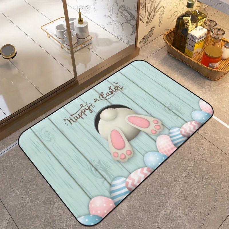Transfronterizo de Amazon conejo de Pascua alfombra de piso decorativa Flor de camión alfombra de puerta de interior y exterior alfombra de pie de pasillo al por mayor