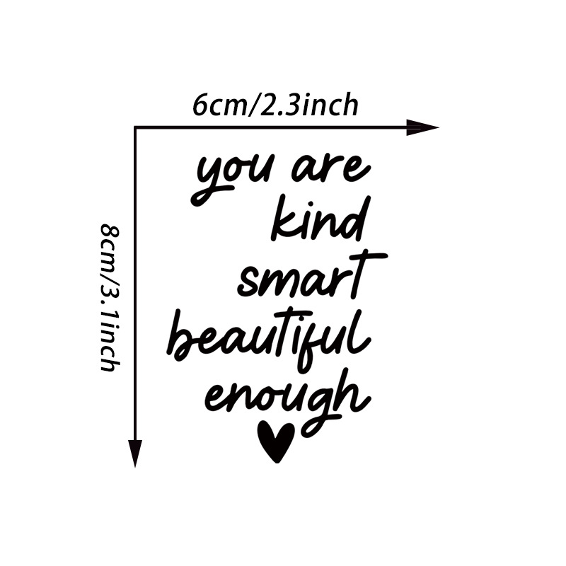 Du är snäll, enkel engelsk bil backspegelklistermärke, karossfönsterdekorationsklistermärke_voghion.com