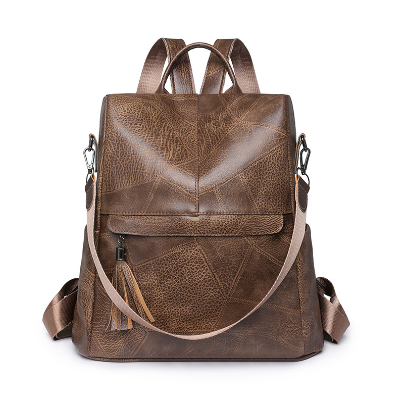 Venta al por mayor transfronteriza 2024 Nueva borla mochila antirrobo de las mujeres moda retro viaje al aire libre mochila de doble uso moda