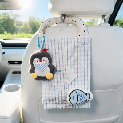 and Rear Car Seats, Cute – Car tissue box/set - penguin-bib-tissue-holder
