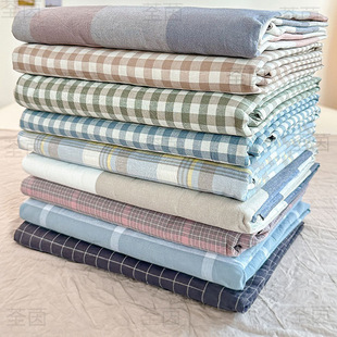 Pure Cotton Washed Cotton Quilt Cover Single Piece 100 Cotton Plaid Single and Double Quilt Cover Dormitory 150X200X230