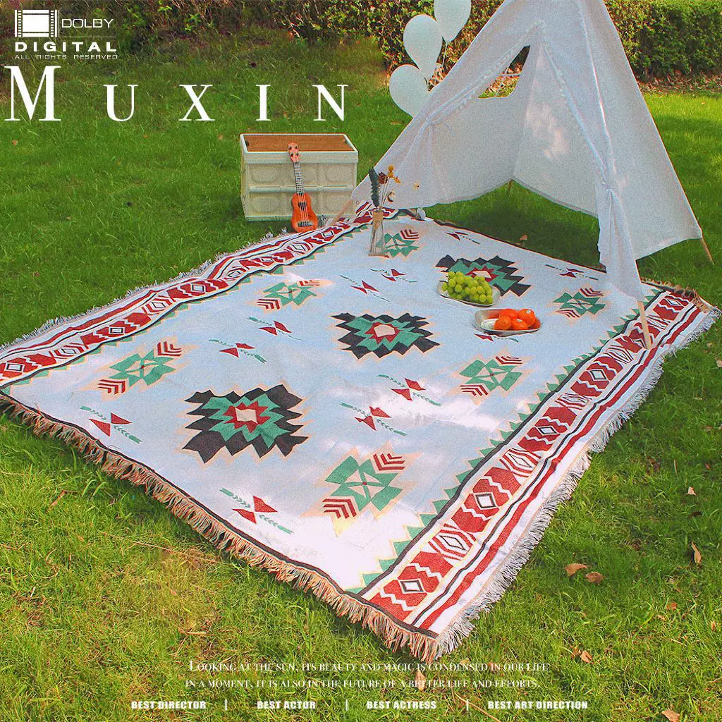 户外野餐桌布名族风野餐垫复古地毯披肩帐篷地垫露营毯子氛围桌布