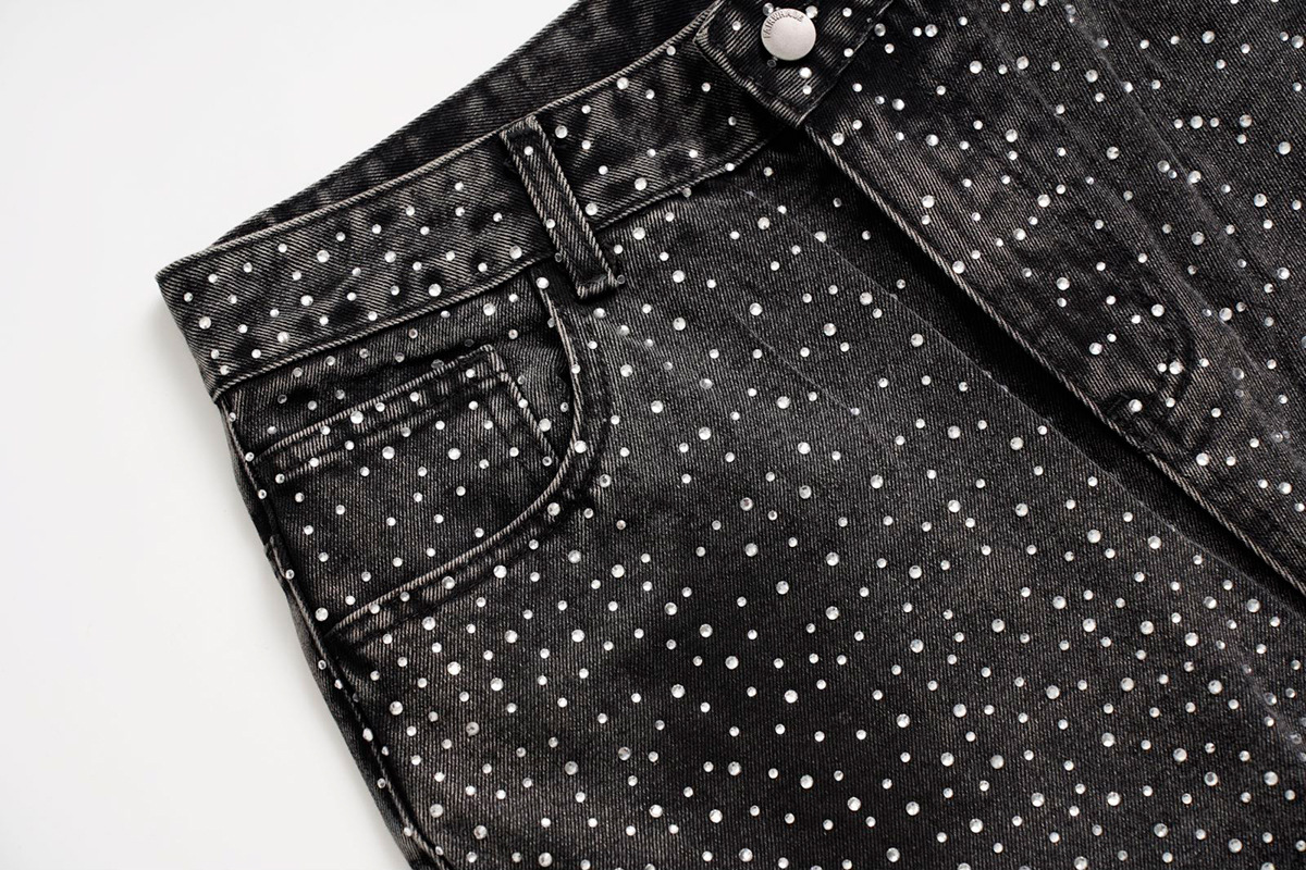 Retro American Chinese Style Couple Jeans Loose Wide Leg Floor Length Trousers With Rhinestones And Sparkles For Men Spring Autumn_mkmklike.com