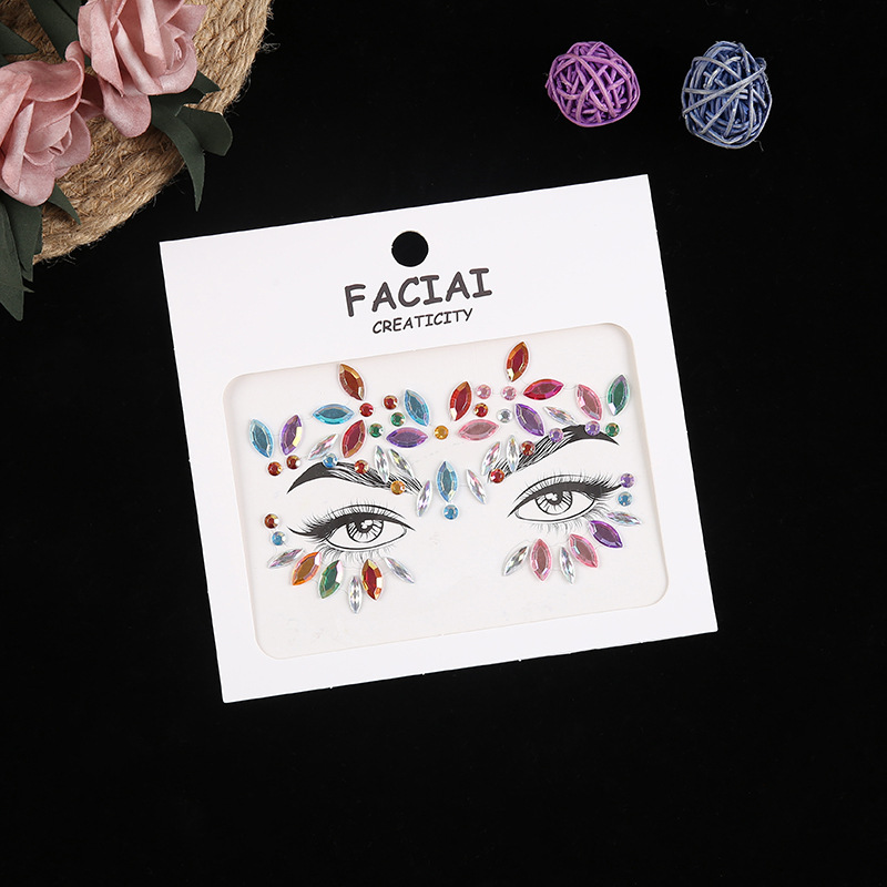 18g Weight 1 Set Quantity Masquerade, Party, Stage Occasion Acrylic Material Geometric Pattern Handmade Craft Geometric Arylic Tattoos & Body Art 1 Set 5
