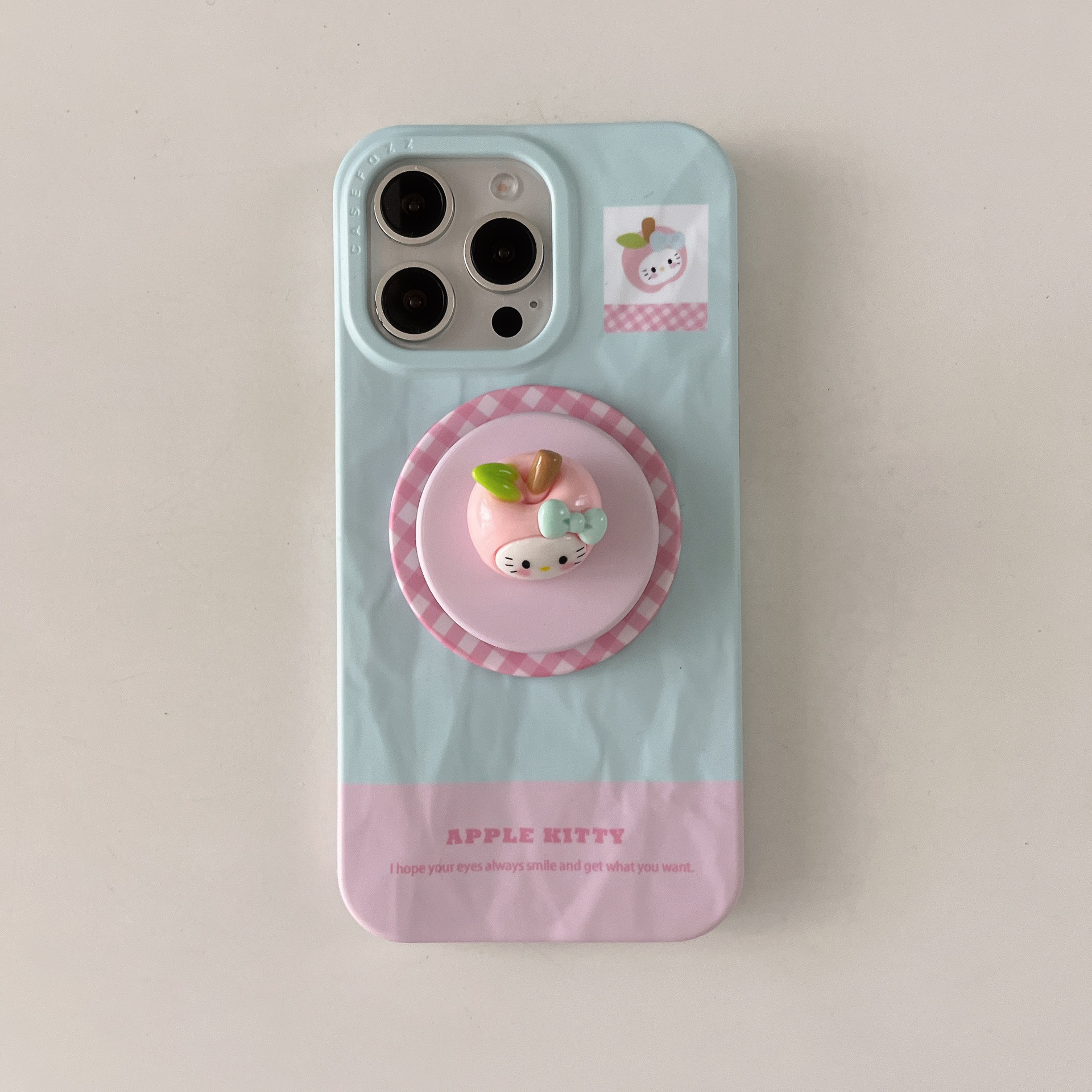 Empalme simple Inglés Apple KT cat para iPhone15Pro funda para teléfono móvil 16ProMax dibujos animados 14/13 femenino