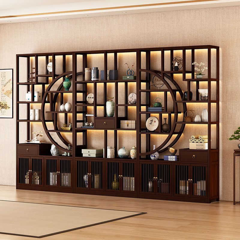 New Chinese Style Ancient Shelf Living Room Partition Ornaments Display Cabinet Wine Shelf Household Storage Rack Tea Set Tea Combination Rack