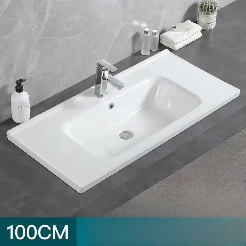 lavabo de baño armario lavabo semicrustado de alta temperatura cerámica integral lavabo de baño lavabo de baño único