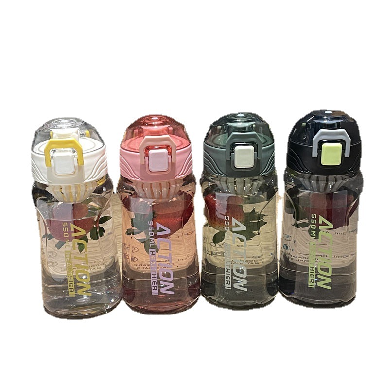 Qitong2320 verano nuevo vaso de plástico 550ml rebote deportes hervidor de agua de fitness portátil bebida directa taza