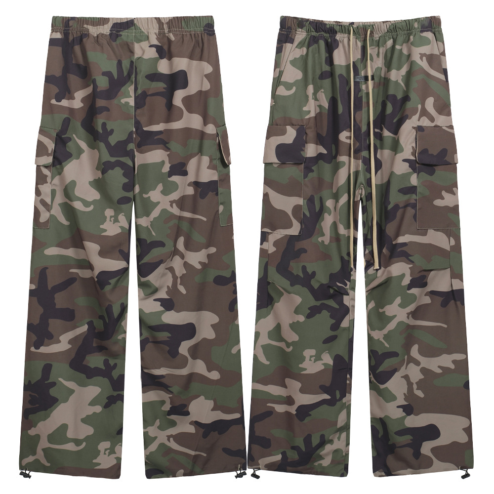 24FW FOG ESSENTIALS Pantalones de trabajo sueltos camuflados para hombres y mujeres pantalones casuales