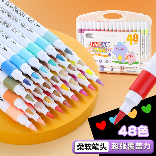 Soft-head acrylic marker pen set color water-based paint pen children's graffiti diy paint pen paint marker pen