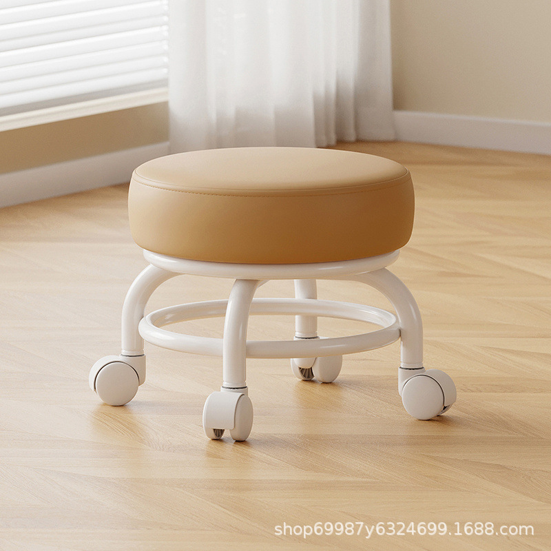 Rueda universal taburete pequeño polea doméstica taburete redondo para cambiar zapatos limpiador taburete bajo con artefactos mágicos para niños pequeños taburetes silenciosos