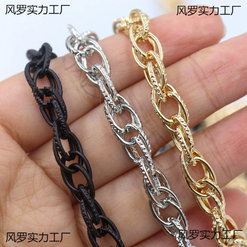 Плоское ядро с тиснением двойного креста с матовой черной железной цепью DIY металлическая цепочка для аксессуаров