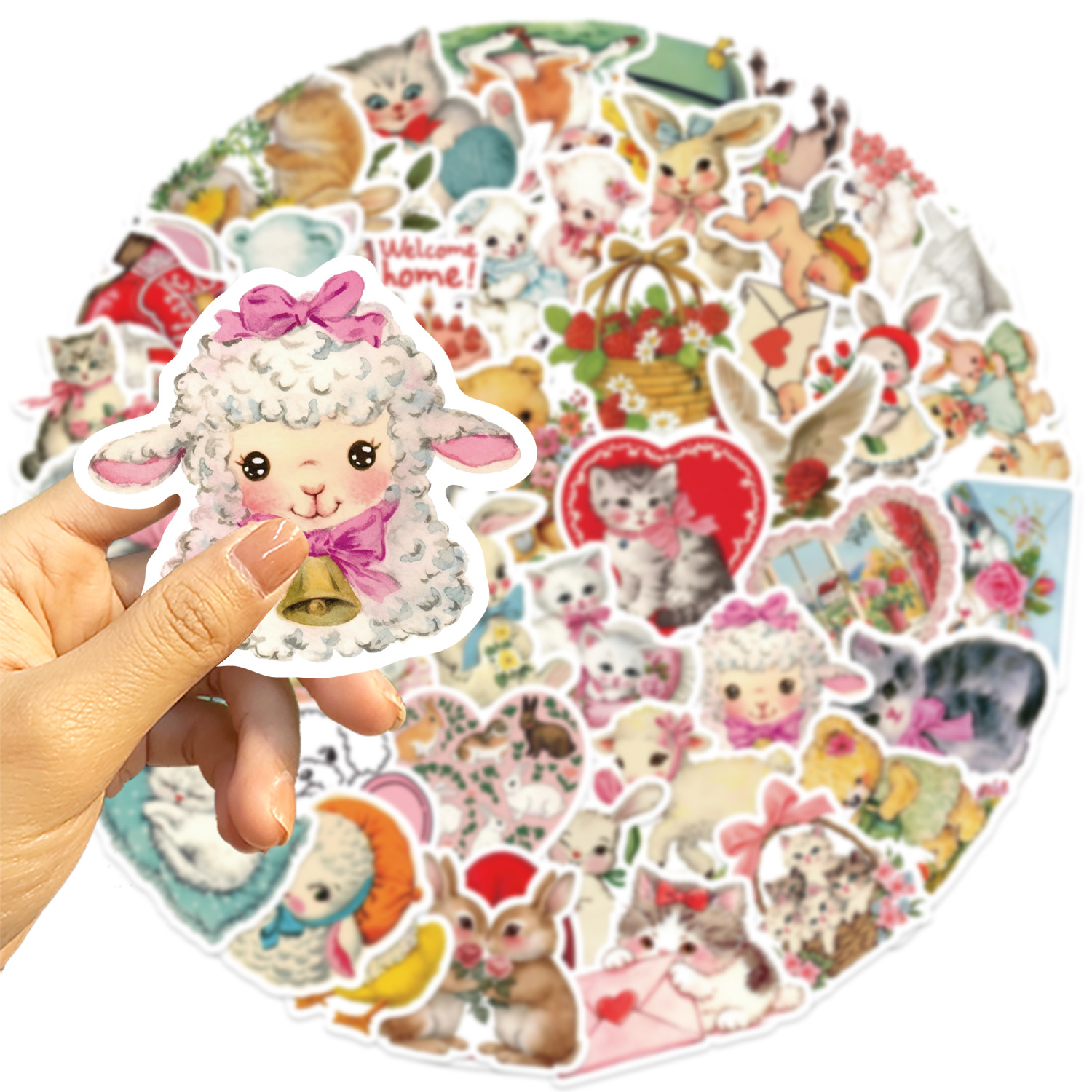 22g Weight Stickers Stationery Type 1 Set Quantity Learning Occasion PVC Material Animal, Cartoon, Guitar, Graffiti, Bear Pattern Cute Style Pink Color 1 Set Animal Cartoon Guitar Learning PVC Cute Stickers 7