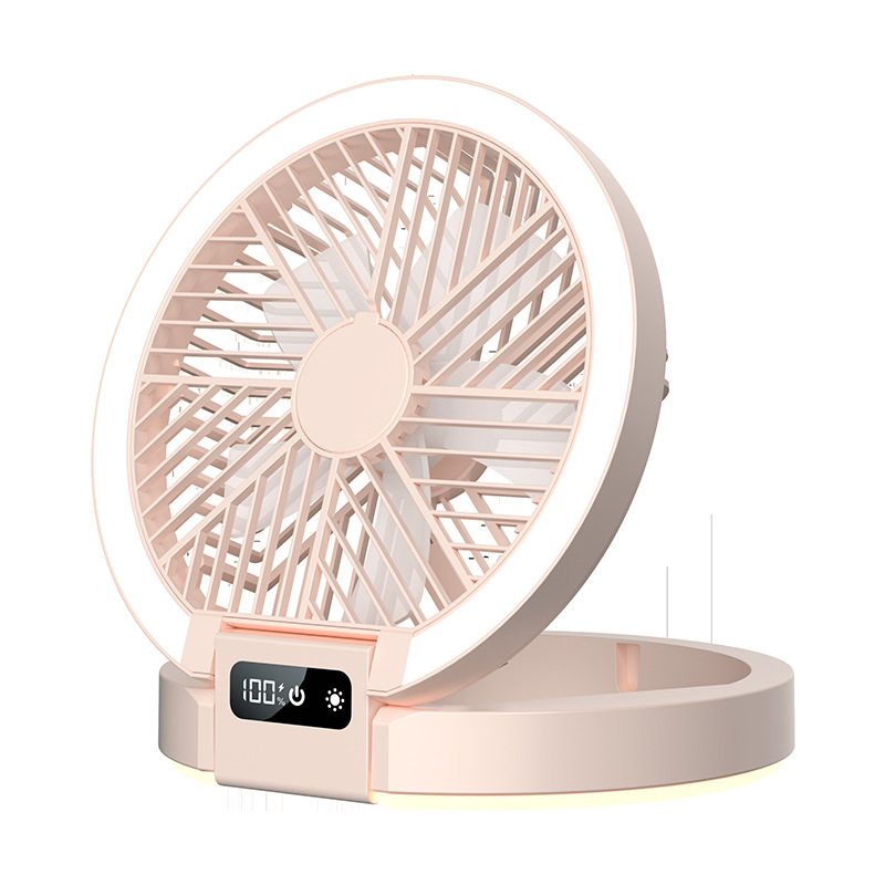 Nuevo ventilador de bucle USB, pantalla digital multifuncional, ventilador sin hojas, ventilador eléctrico para acampar al aire libre, mini ventilador de clip recargable de escritorio