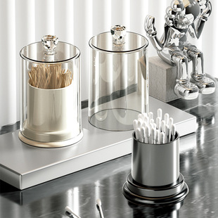 Cosmetic Cotton Swab Storage Box Bedroom Restaurant Toothpick Box Dental Floss Box with Lid Desktop Dustproof Storage and Organization Cotton Swab Box