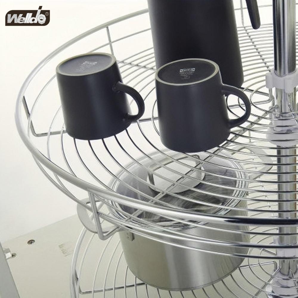 Welldo纬东 橱柜转角转盘拉篮橱柜双层360°转盘置物拉篮