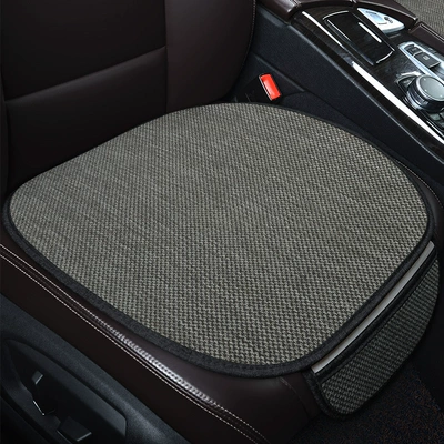 Cross-border car seat cushion four seasons universal single-piece three-piece linen breathable summer seat cushion car interior generation (Four Seasons Pad) - square-pad-fashion-gray-general