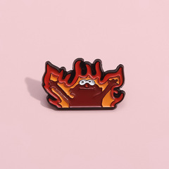 亞馬遜新品 歐美創意卡通艾蒙造型合金胸針 個性紅色地獄之火徽章