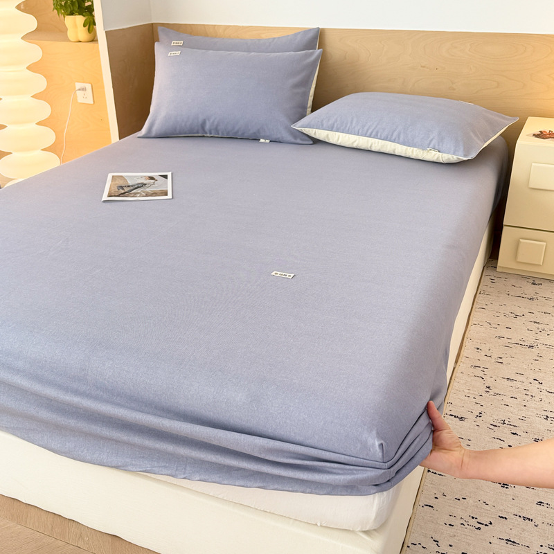 Colcha de cama de algodón de tela gruesa vieja pieza única 100 algodón todo incluido cubierta protectora de colchón 2025 nueva funda de cama gruesa 3