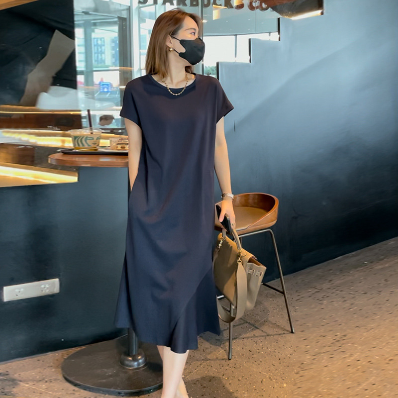 Black dress 2022 summer new high-end luxury big brand elegant age-reducing loose casual long skirt Black dress 2022 summer new high-end luxury big brand elegant age-reducing loose casual long skirt