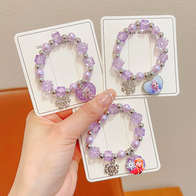 Linda niña nueva pulsera de princesa de dibujos animados niños Anna Aisha colgante pulsera cadena de joyería para niñas de nicho