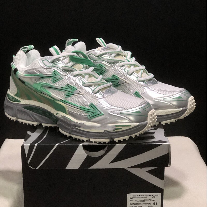 Off New Arrow Series Couple Ow Men's and Women's Thick-Soled Mesh Running Shoes Lightweight Round-Toe Lace-Up Life Casual Shoes