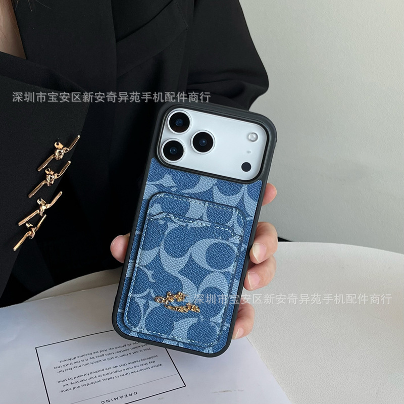 复古牛仔卡包欧美适用iPhone17Promax跨境 爆款潮牌苹果17手机壳|undefined