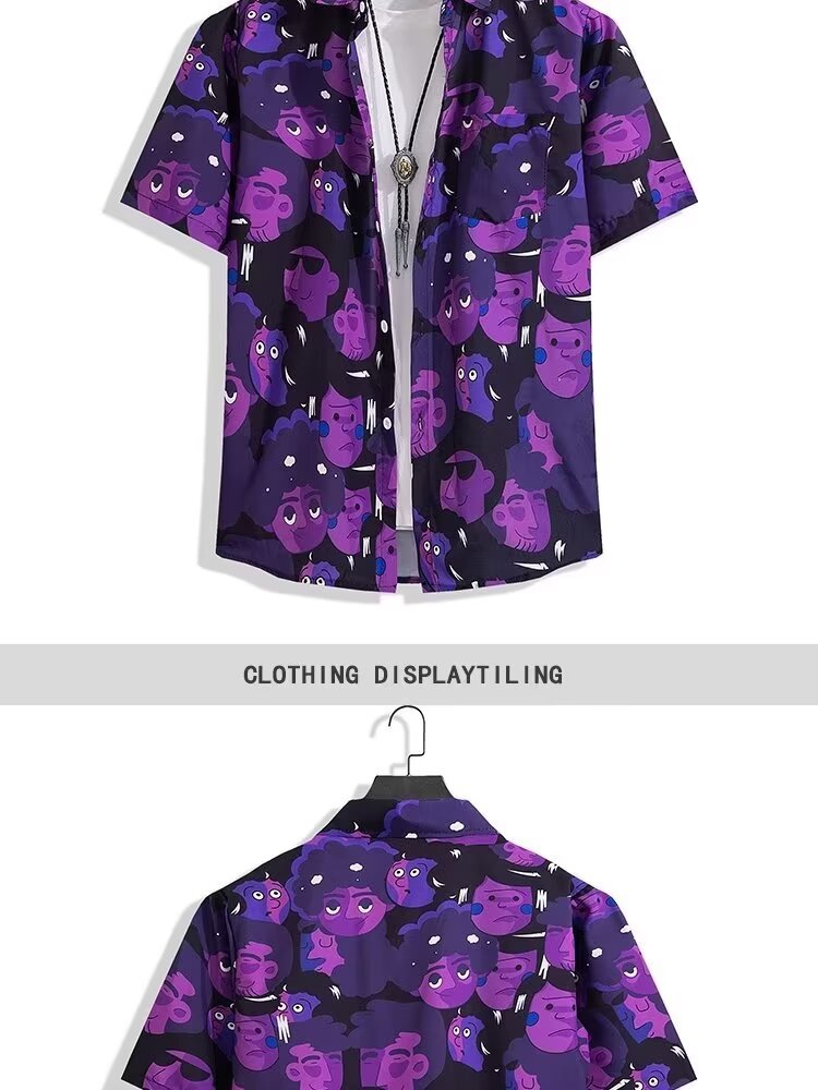 Ensemble chemise et short de plage hawaïen – Tenue décontractée florale pour homme/couple tropical (M-3XL) – Vêtements de vacances d'été légers et respirants_voghion.com