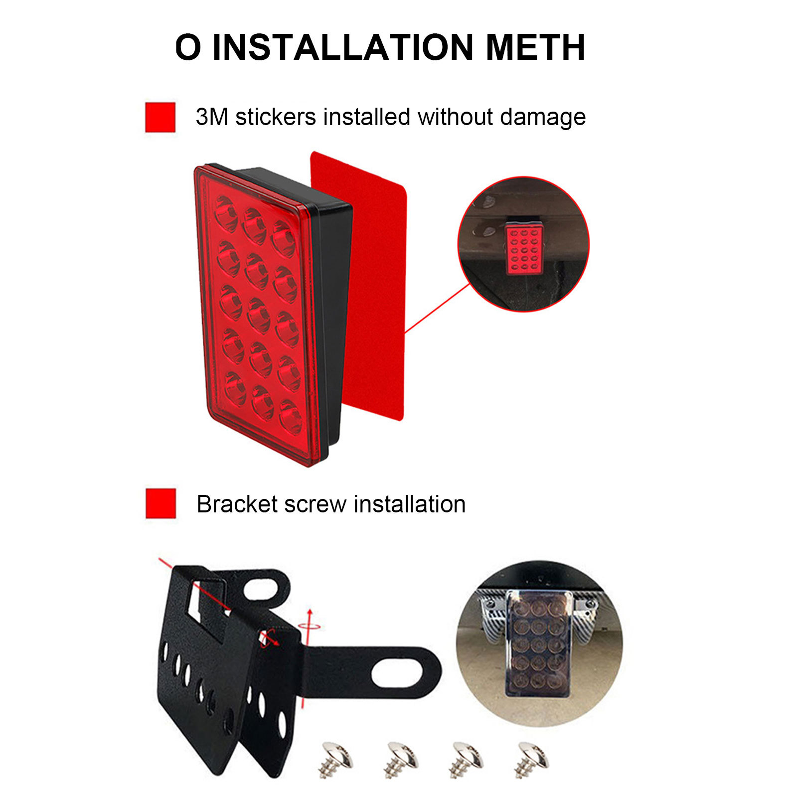 F1 Led luz de freno la motocicleta del coche indicador estacionamiento advertencia luz trasera cuadrada marcha atrás estroboscópica