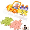 Wooden brainteaser, toy for early age, cartoon digital cognitive tools set, early education, wholesale